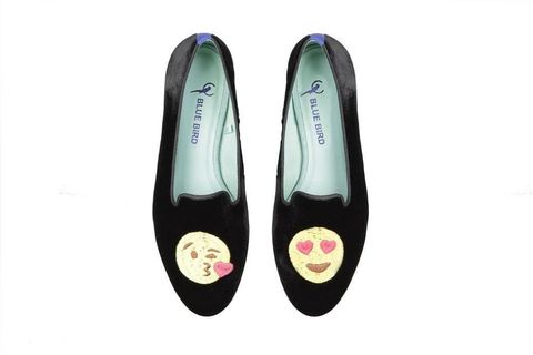 Blue Bird Emoji slip-on shoes