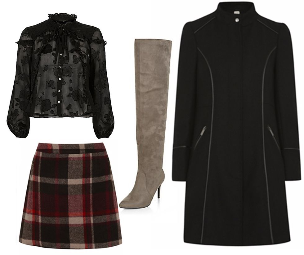 How to wear over the knee boots: mini skirt