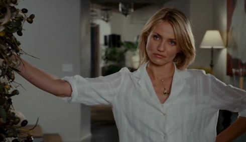 Cameron Diaz in The Holiday wearing white pyjamas