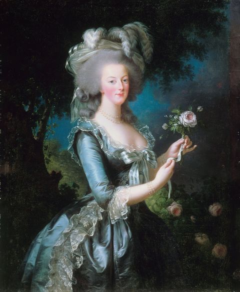 Portrait of Marie Antoinette by Marie Louise Elisabeth Vigee-Lebrun, oil on canvas, 1783