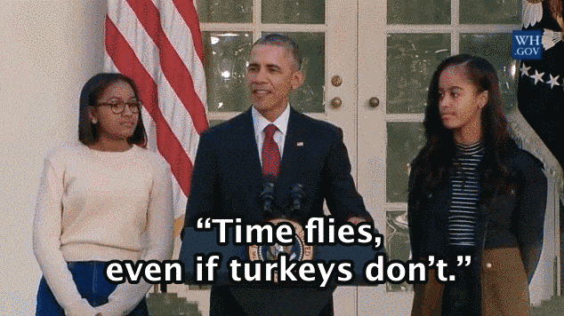 barack obama time flies even if turkeys don't dad jokes