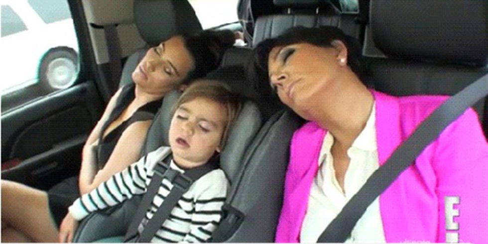 Kim Kardashian and Kris Jenner asleep