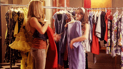 Gossip Girl borrowing clothes wardrobe gif