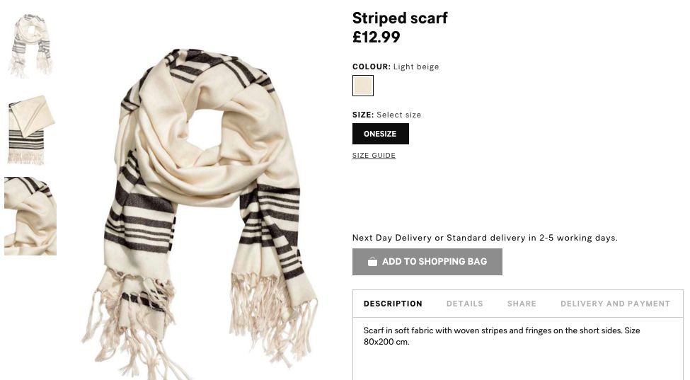 H&M offensive scarf