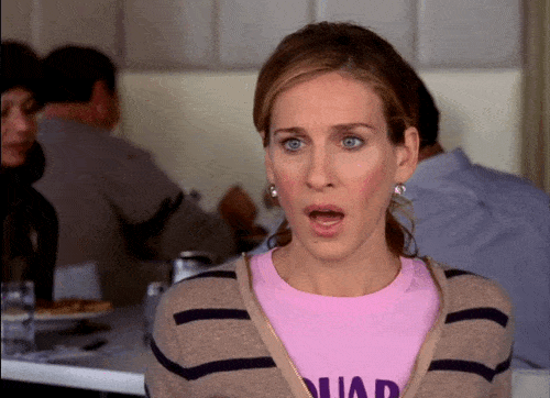 Carrie Bradshaw shocked face Sex and the City gif