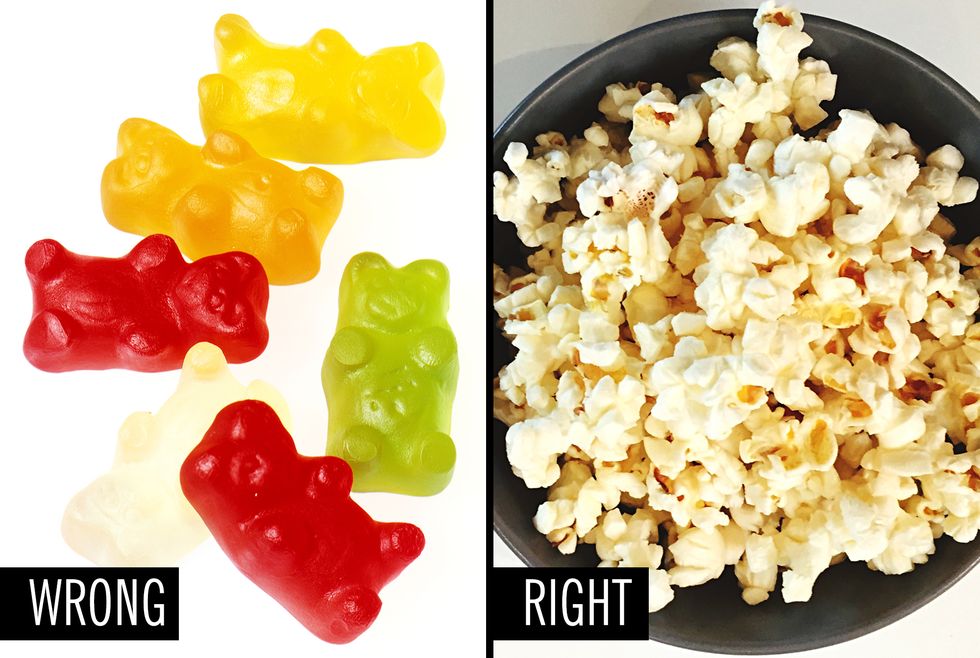 Food, Yellow, Kettle corn, Popcorn, Red, Confectionery, Gummi candy, Cuisine, Ingredient, Candy, 