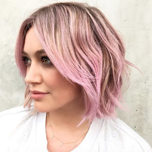 Hilary Duff with pink hair