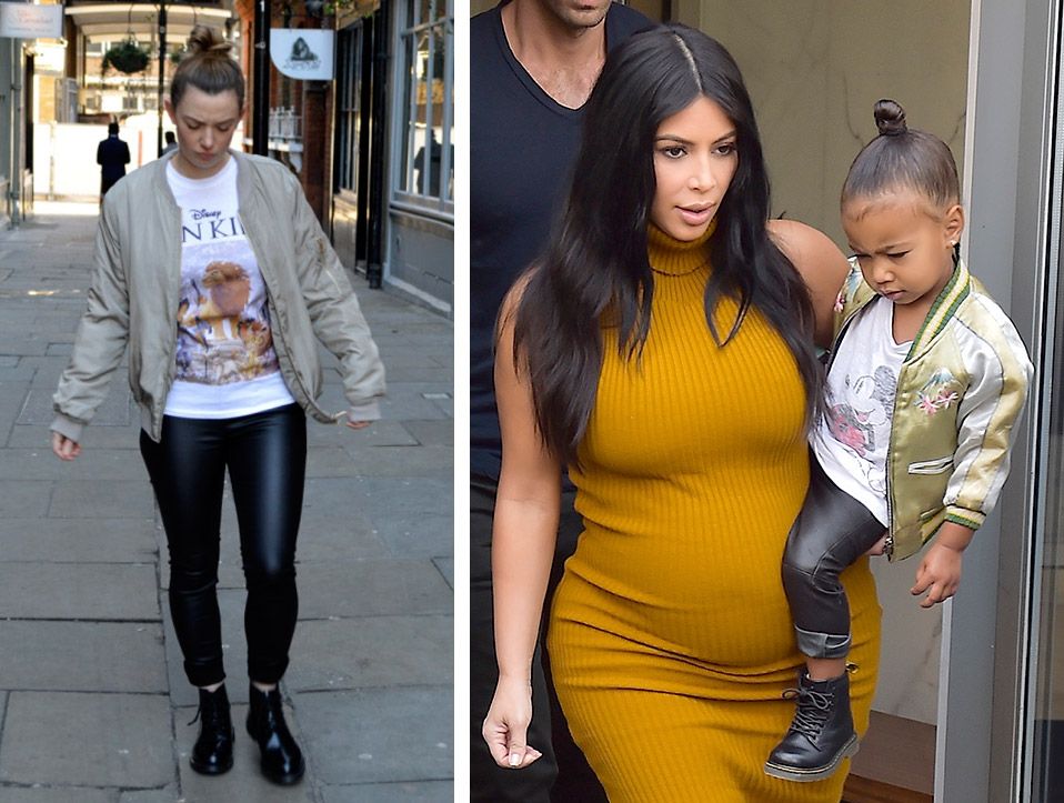 We dress like North West: leather trousers and Disney tee