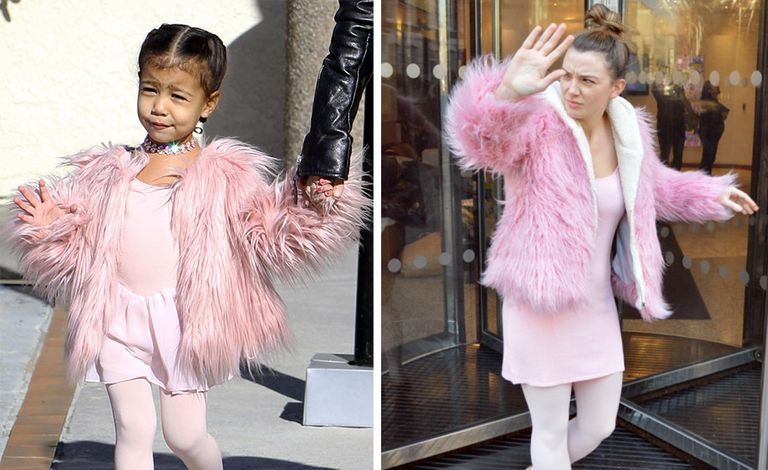 We dressed like North West: pink fluffy coat