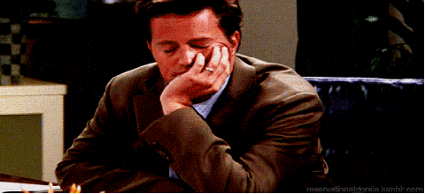 Why you'll NEVER quit your job - sleepy, tired Chandler Bing