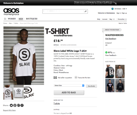 ASOS Slave T-shirt Wasted Heroes