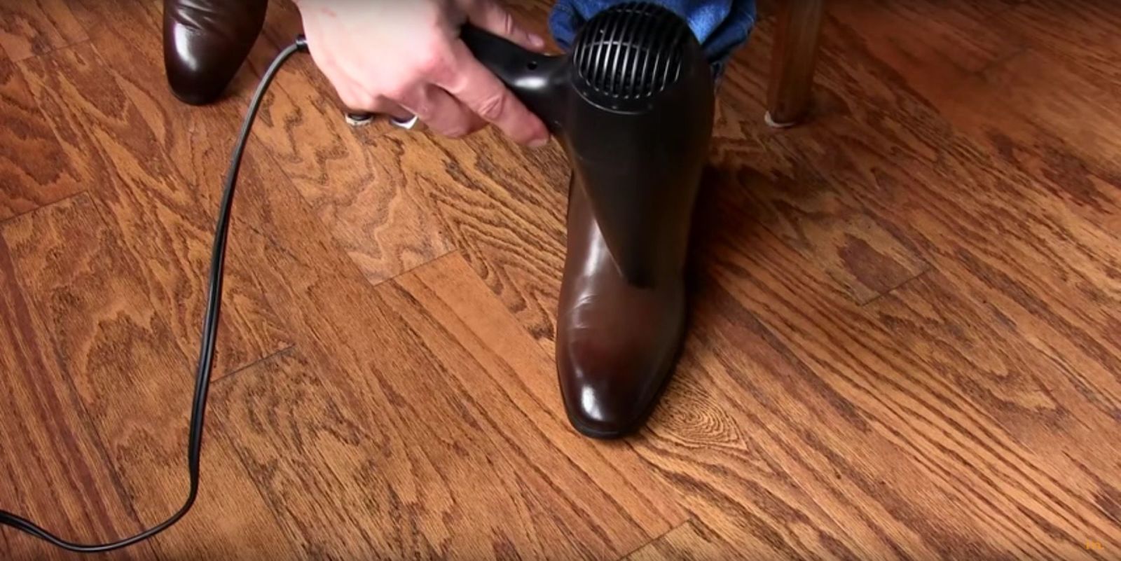 hair dryer leather shoes