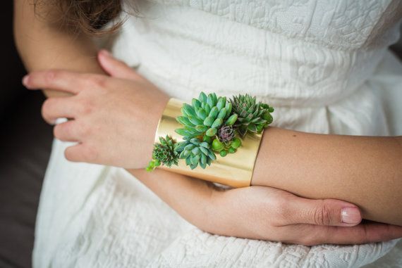 Succulent plant jewellery cuffs