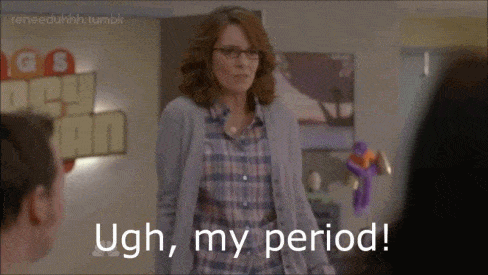 Woman on period gif