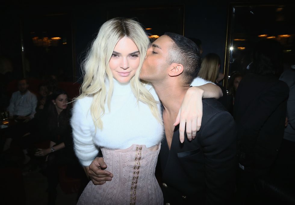 Kendall Jenner and Olivier Rousteing at the Balmain AW16 after party