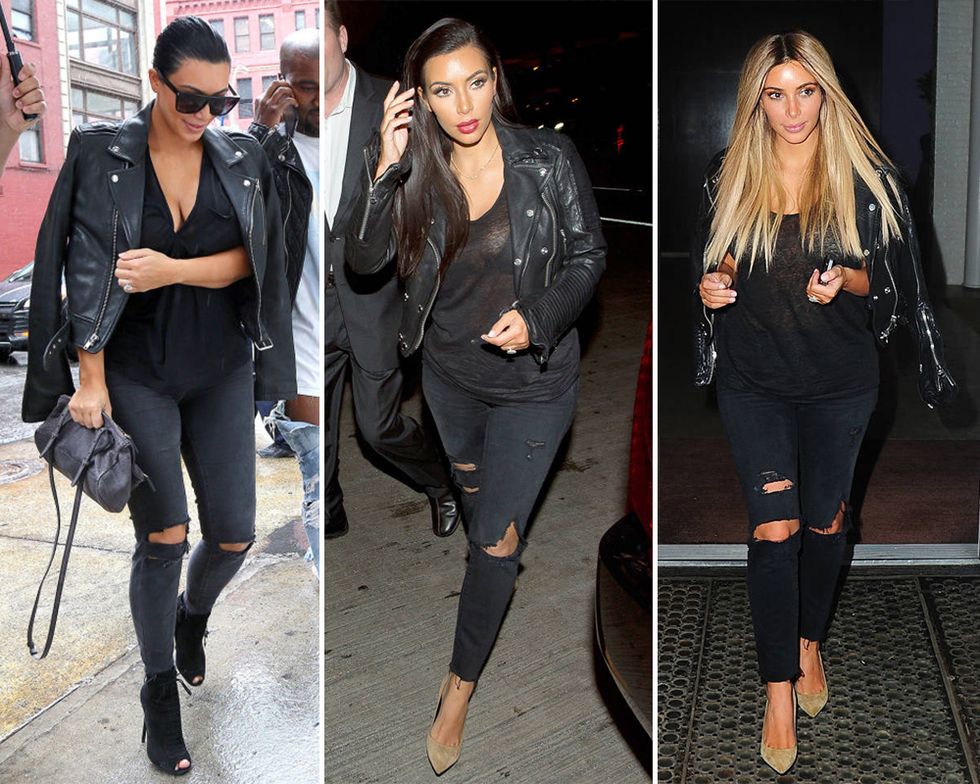 Kim Kardashian wearing the same outfit