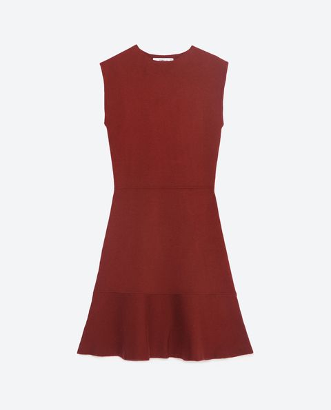 Sleeve, Dress, Textile, Red, Pattern, One-piece garment, Carmine, Maroon, Fashion, Day dress, 