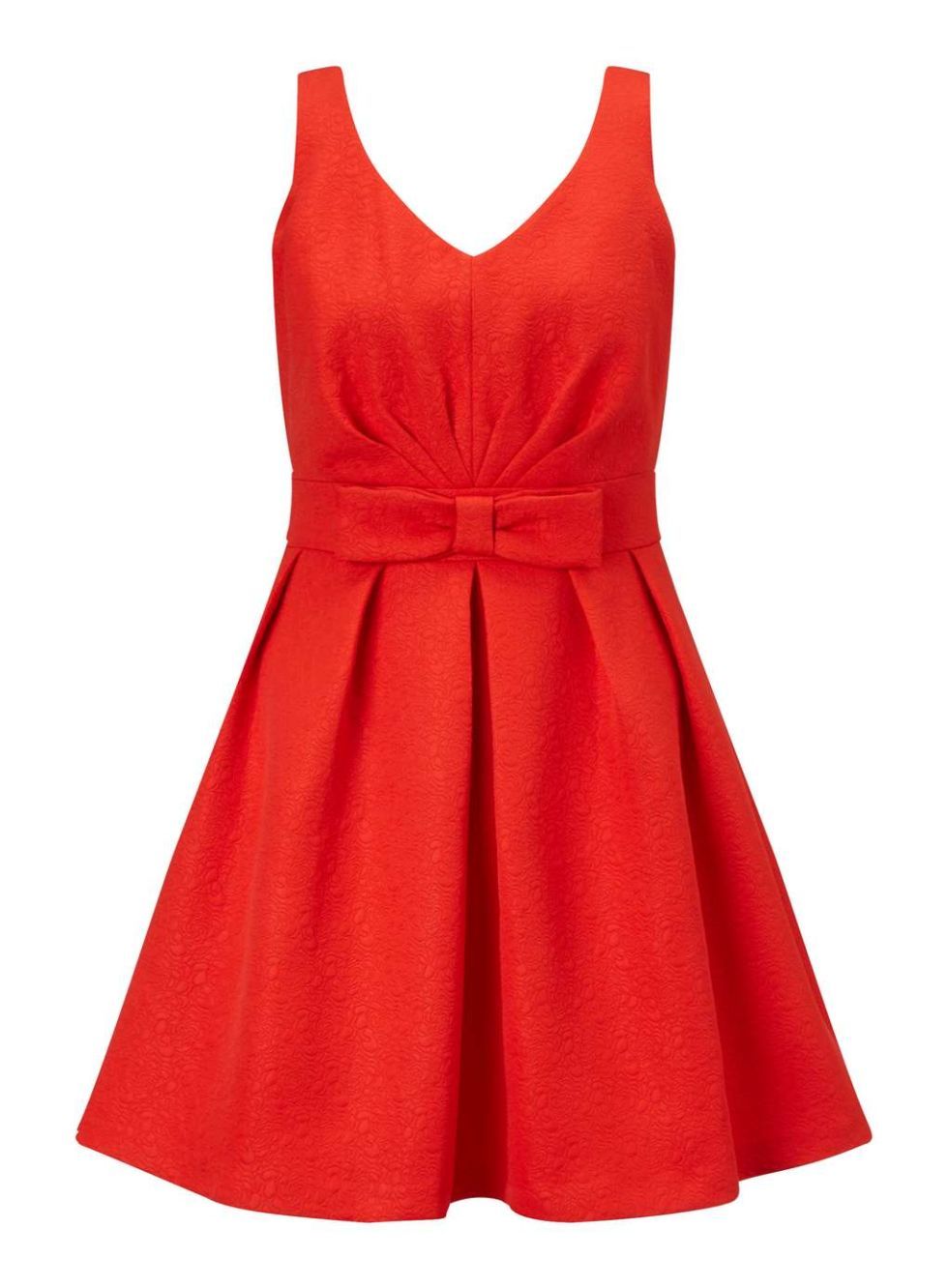 Dress, Textile, Red, One-piece garment, Pattern, Orange, Fashion, Day dress, Maroon, Fashion design, 