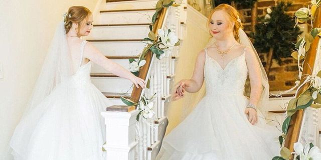 Madeline Stuart Down's Syndrome model wearing wedding dresses