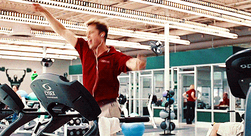 Brad Pitt on the treadmill gif