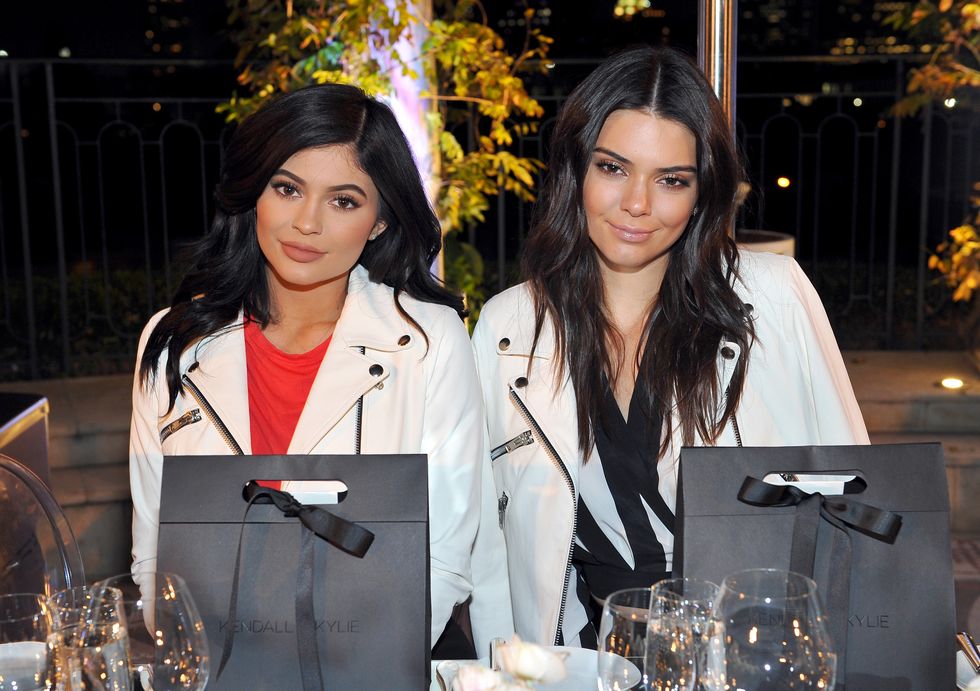 Kylie and Kendall Jenner at a Kendall + Kylie dinner