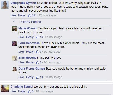 Christian Louboutin Facebook comments