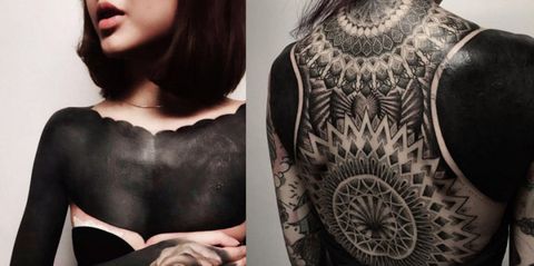 Black-out tattoos officially exist in the world and they look hella painful