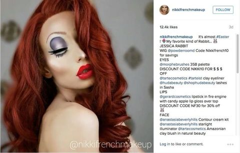 Jessica Rabbit makeup tutorial