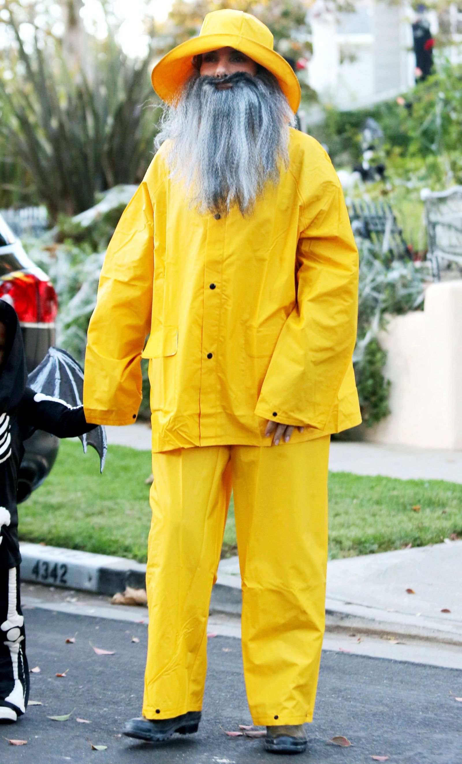 yellow fisherman suit