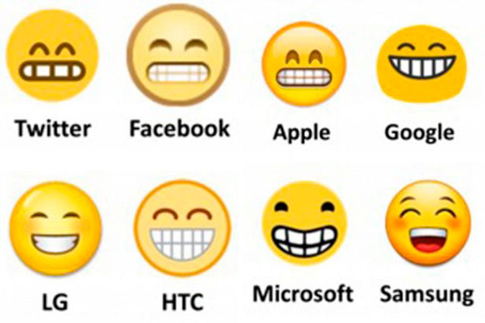 grimace face emoji different devices