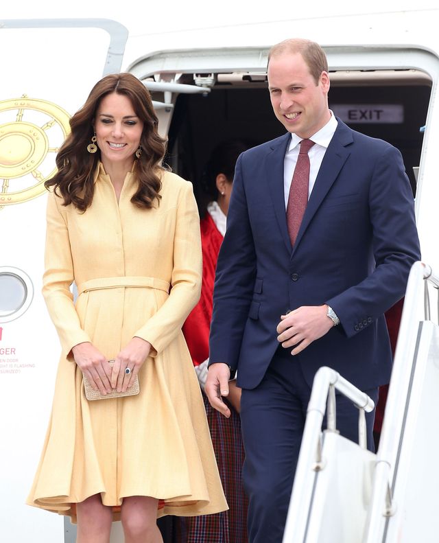 Duchess of Cambridge wearing a gold coat dress