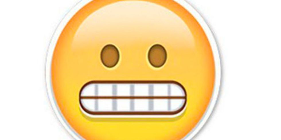 Apparently the 'grimace face' emoji is actually smiling