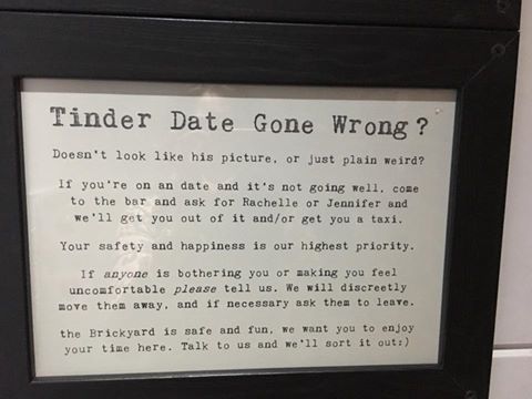 This bar's contingency plan for bad Tinder dates is GENIUS