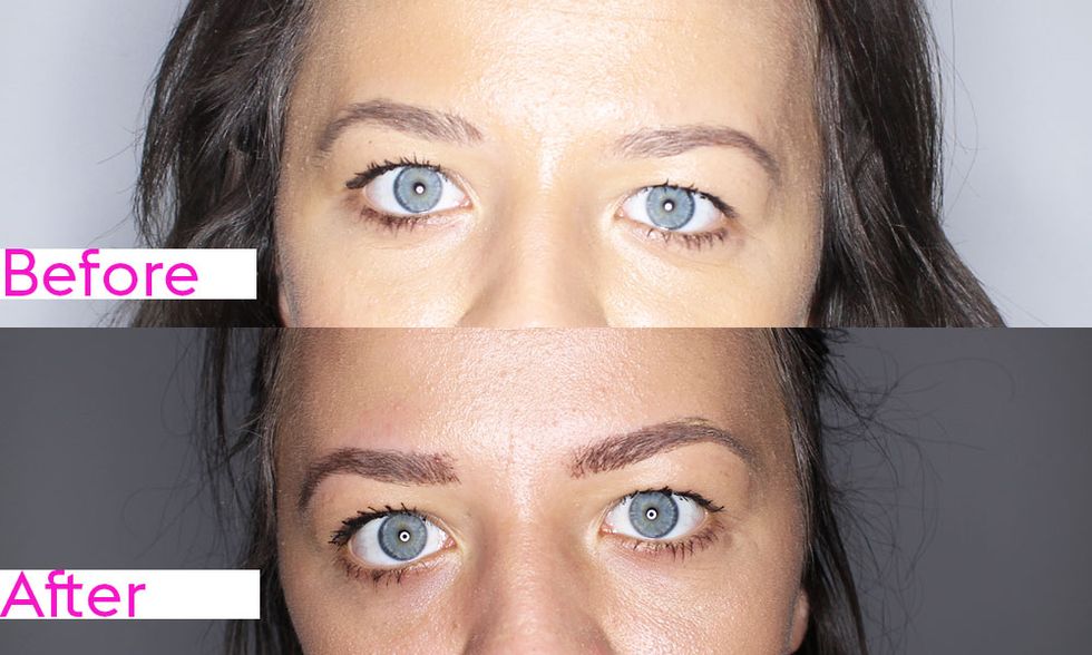 Before and after Blink Brow Bar eyebrows