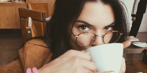Kendall Jenner wearing glasses