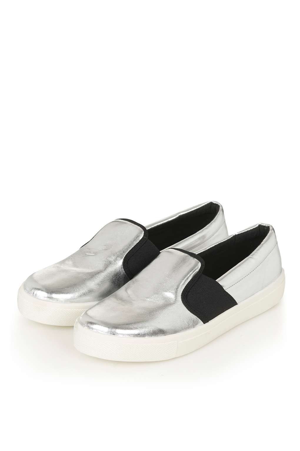 Silver slip cheap on trainers