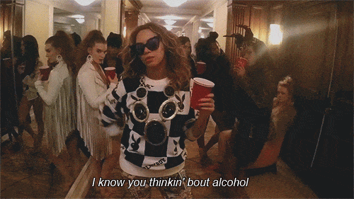 beyonce I know you thinking bout alcohol 7/11 gif