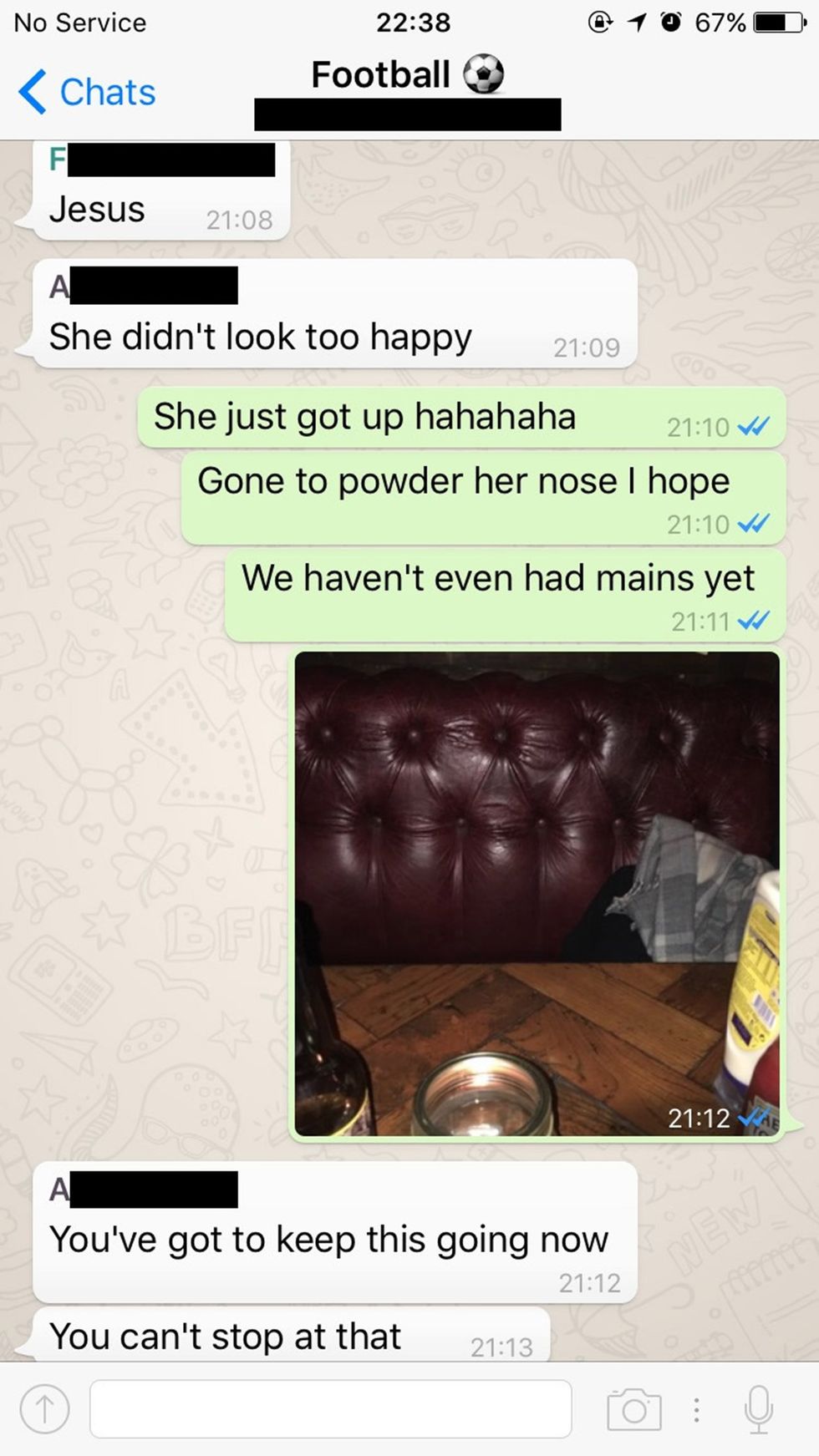A man documented his disastrous Nando's date to his mates over Whatsapp and it's gone viral