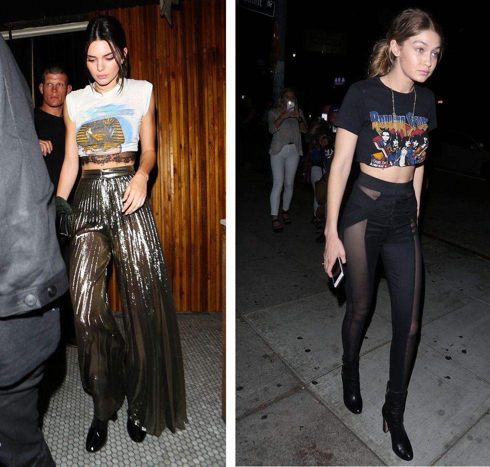 Kendall Jenner and Gigi Hadid twin on a night out
