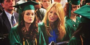 Blair and Serena from Gossip Girl at graduation