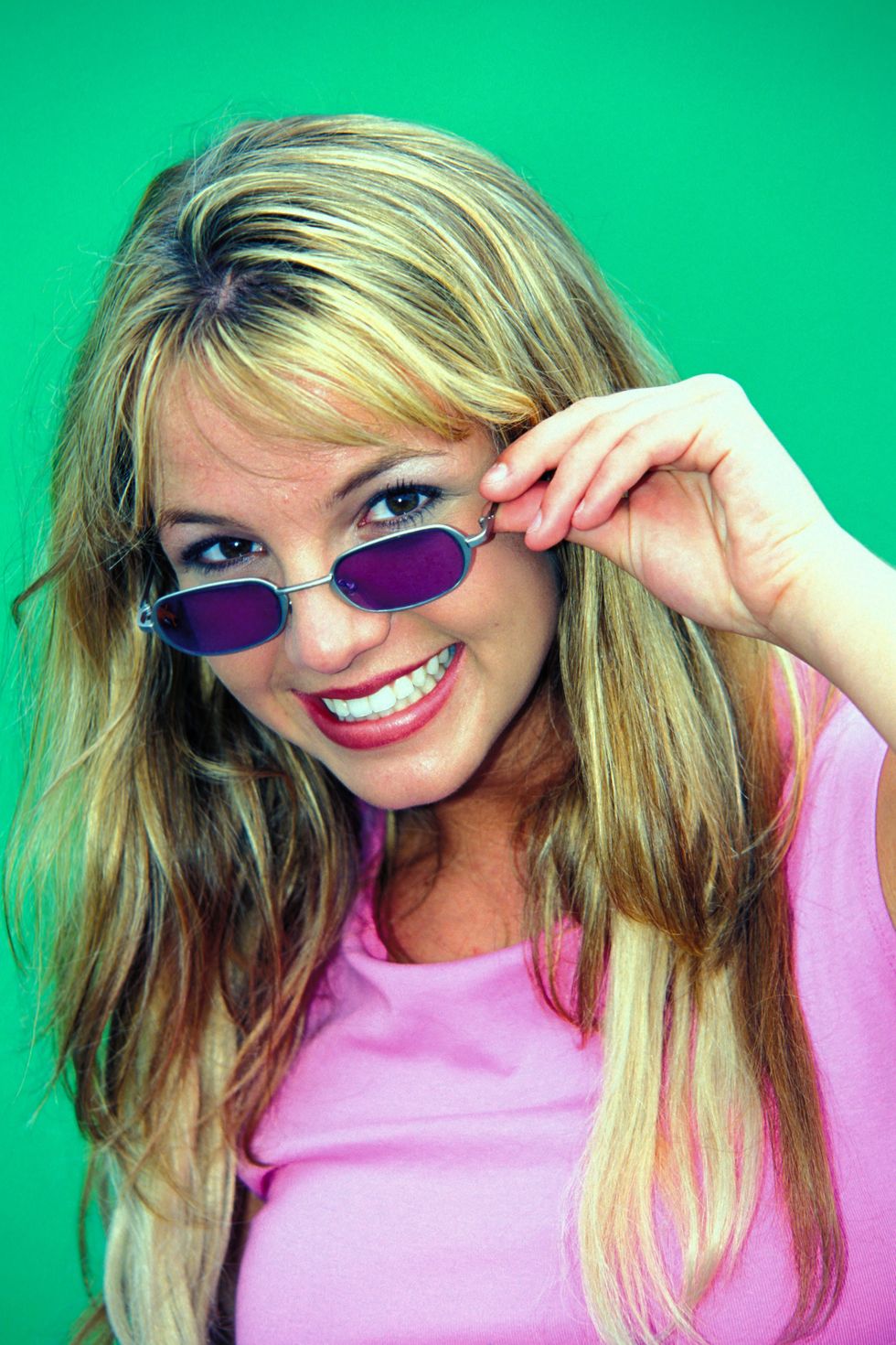 Britney Spears purple tinted glasses