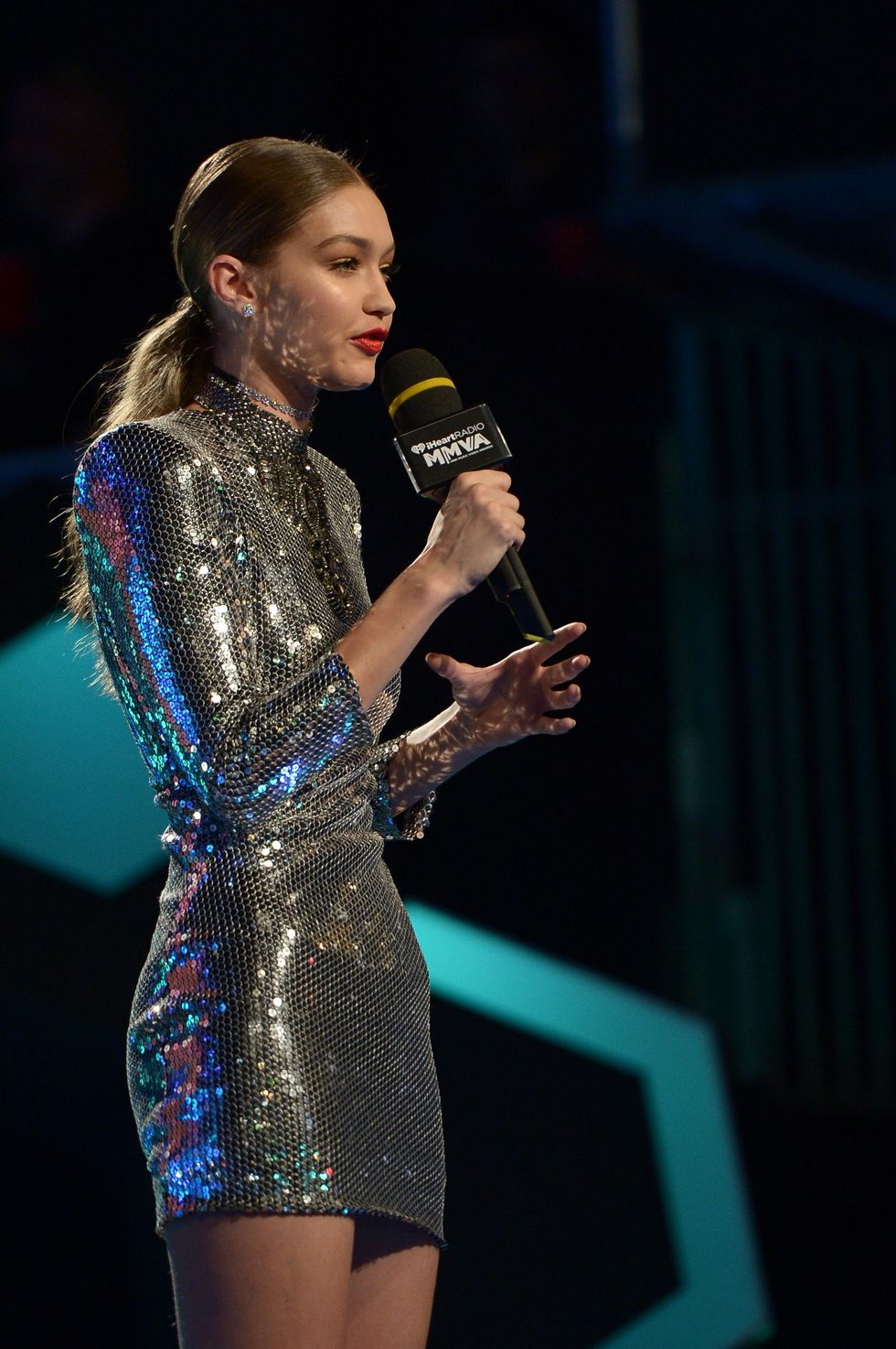 Gigi Hadid presenting at the iHeartRadio Much Music Awards