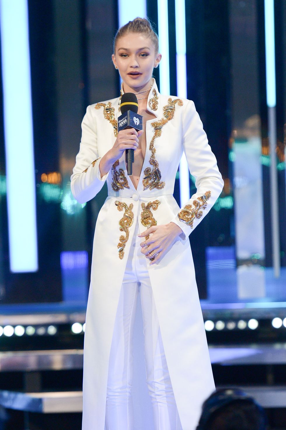 Gigi Hadid presenting at the iHeartRadio Much Music Awards 2016