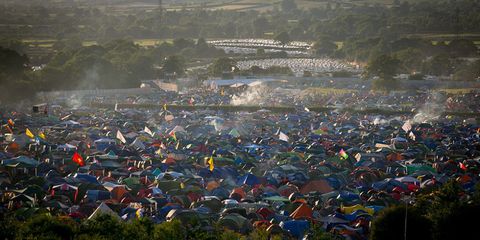 A man has died at Glastonbury from severe burns