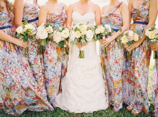 Floral/unique bridesmaid dresses