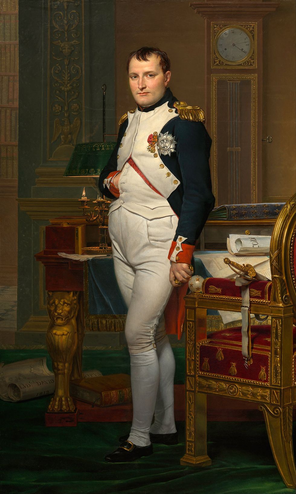 Napoleon with his hand in his shirt