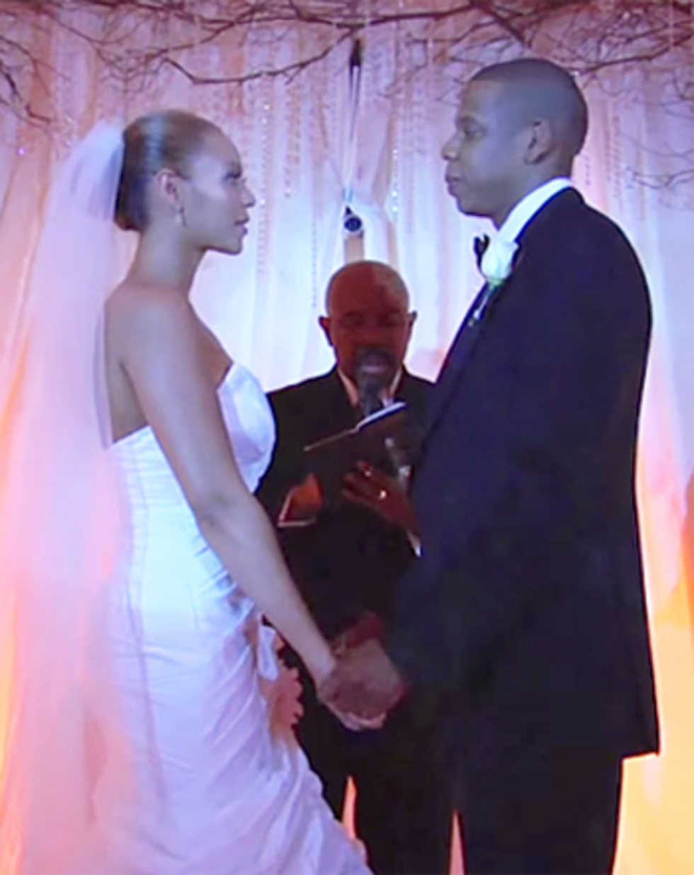 Beyonce and Jay Z on their wedding day