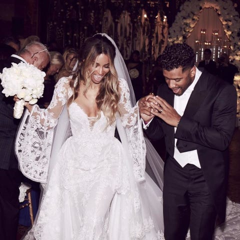 This Photo Of The Wedding Dress Ciara Wore To Marry Rus Wilson Ciara And Rus Wilson At Their Wedding Day
