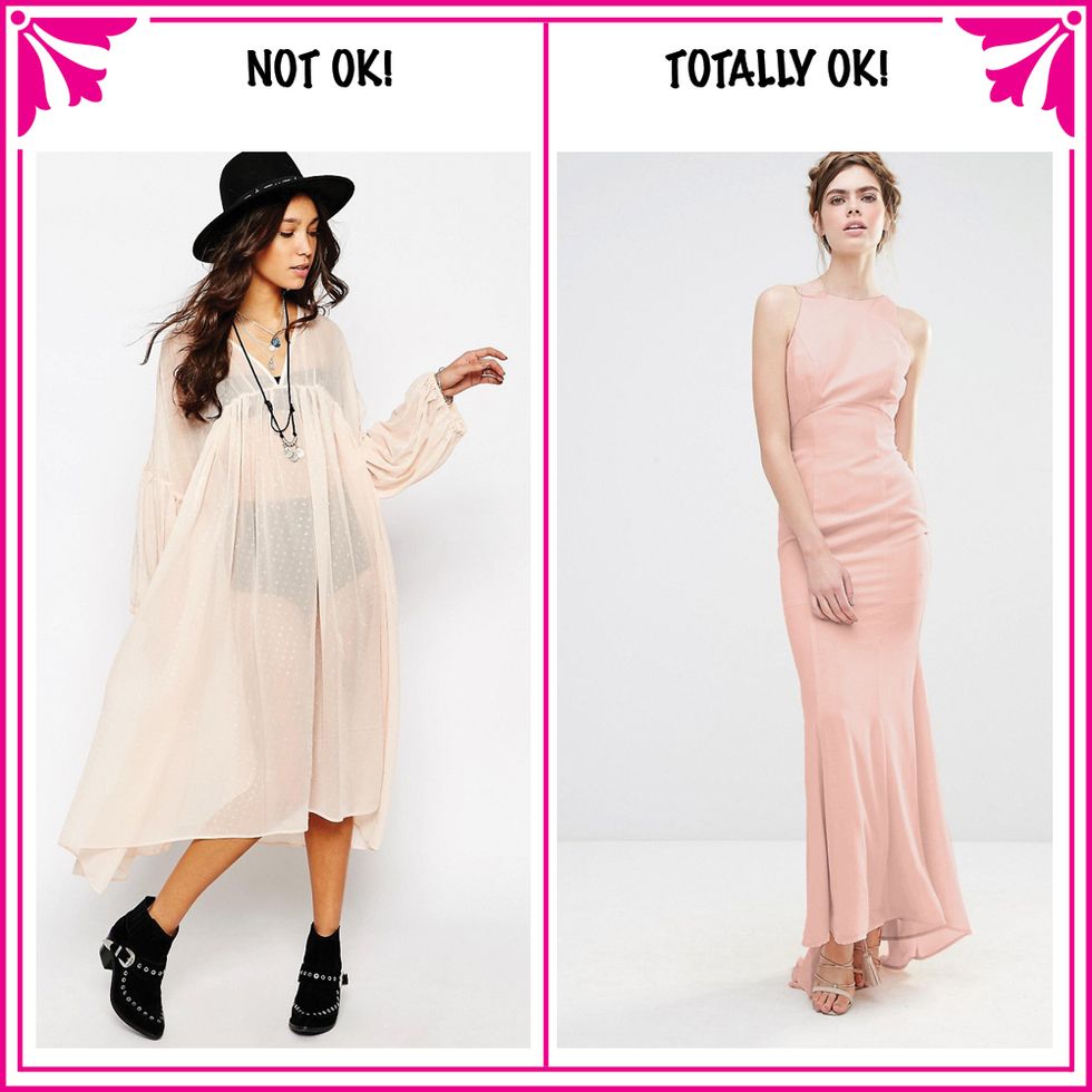 What not to wear to a wedding: sheer
