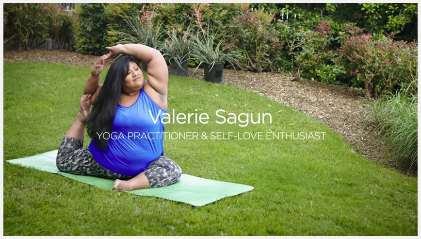 Valerie Sagun doing yoga in JCPenney's ad
